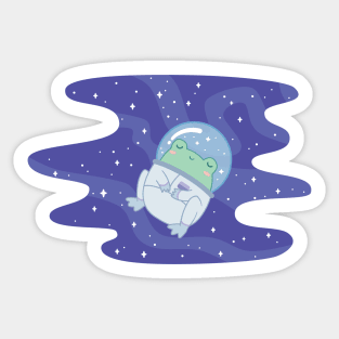 Space Astronaut Frog Sticker